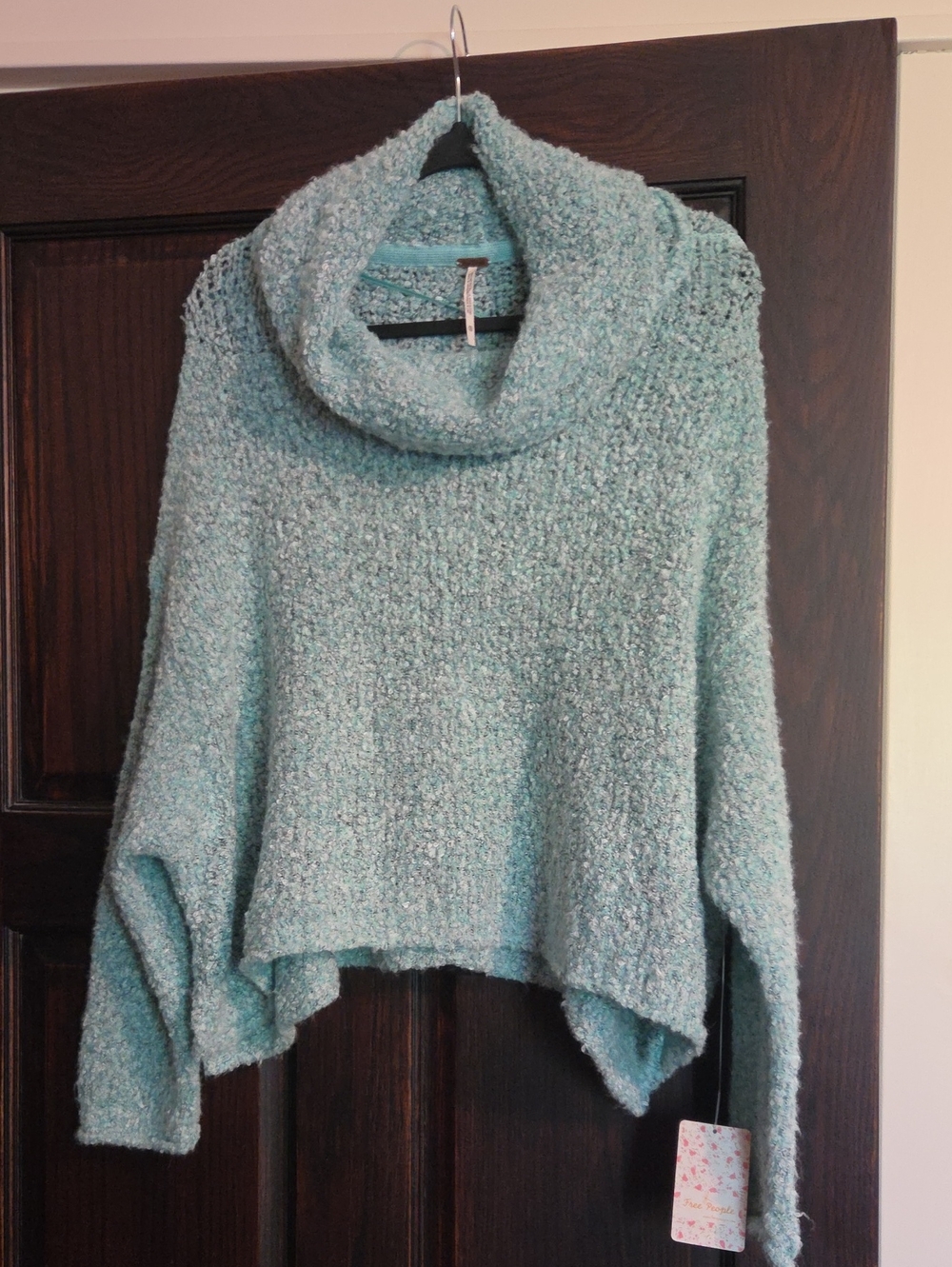Free People Cozy Cowl Neck Women's Sweater in Light Aqua